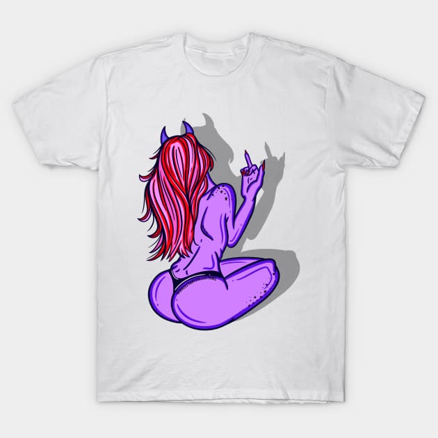 Purple Devil Baddie T-Shirt by BreezyArtCollections 